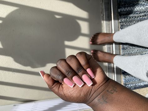 Pink Nails With White Outline, White Outline Nails, Acrylic Pink, Dip Powder Nails, Acrylic Nails Coffin, Nails Coffin, Dip Powder, Powder Nails, Nails Nails