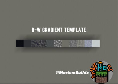 Gradient template for your guy’s builds.Black Concrete,Gray Concrete,Smooth Basalt,Cobbled Deepslate,Cyan Terracotta,Cobblestone,Light Gray Concrete,Stone,Light Gray Wool,Clay Block,White Concrete.(Follow me for more @MortemBuildz) Minecraft Gray Gradient, White Gradient Minecraft, Minecraft Grey Gradient, Minecraft Dark Block Palette, Minecraft Black To White Gradient, Wall Minecraft Designs, Minecraft Stone Gradient, Minecraft Colour Gradient, Stone Gradient Minecraft