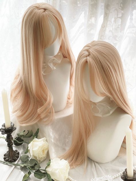 This price is for 2 wigs, one long wavy wig, and one long straight wig. Hair Color:BlondeHair Length:Under Bust LengthWig Details:Heat-resistant Synthetic Fiber / Straight / Wavy  	 		 			Size 			Free Size 		 		 			Hair Length 			65 Long Wavy Wig, Long Straight Wig, Wig Blonde, Blonde Wigs, Cosplay Hair, Kawaii Hairstyles, Wavy Wig, Pretty Hair Color, Hair Stylies