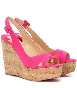 Women's Shoes 11 - Up to 90% off at Tradesy Louboutin Wedges, Pink Wedges, Women Platform Sandals, Cork Sandals, Wedges Sandals, Cork Wedges Sandals, Strap Shoes, Suede Wedges, Platform Wedge Sandals