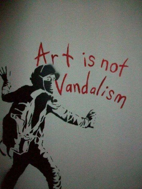 Umm..... vandalism is not art...... Graffiti Stencil, Seni Mural, Stencil Street Art, Stencil Graffiti, Street Art Banksy, Arte Punk, Protest Art, Banksy Art, Urban Street Art