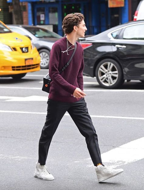 Timothee Chalamet Outfits Casual, Timothee Chalamet Casual, Timothee Chalamet Outfits, Timmy T, Outfits Hombre, Popular Outfits, Timothee Chalamet, White Boys, Mens Street Style