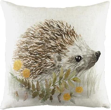 Amazon.co.uk: ochre woodland cushion covers 45 x 45: Home & Kitchen Woodland Hedgehog, Hedgehog Print, Hedgehog Gifts, Printed Cushions, Hedgehogs, Velvet Throw Pillows, Woodland Creatures, Contemporary Home, Cushion Pads