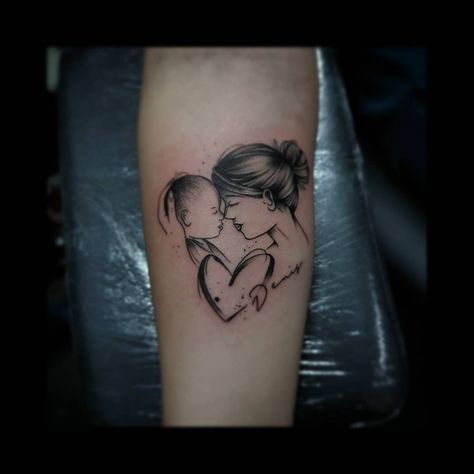 Mom With Son Tattoo, Taras Tattoo, 3 Sons Tattoo For Mom, Face Profile Tattoo, Son Tattoo For Mom, Mom Son Tattoo, Tattoo For Mom, Pop Culture Tattoos, Tattoo Mom