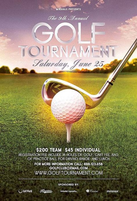 Golf Tournament Flyer, Resort Website, Golf Invitation, Login Screen, Sport Events, Golf Poster, Instagram Feed Layout, Event Advertising, Football Photography