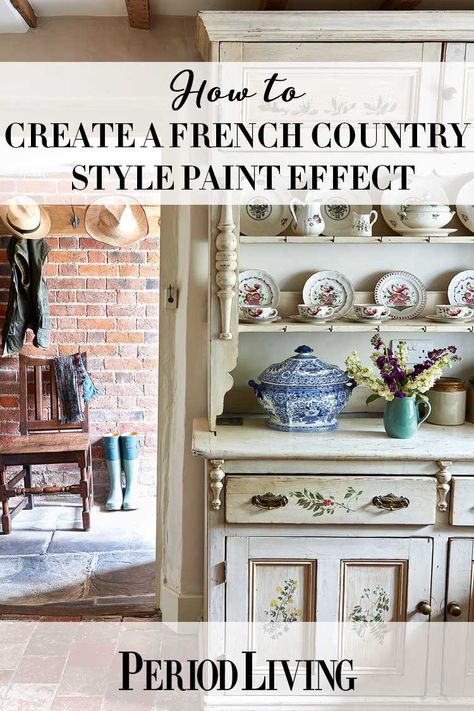 Looking to upcycle your old furniture? A French country style paint effect can transform even the drabbest, clunkiest, let's just go a head and say it, ugliest furniture out there. And it is a really easy weekend DIY project that won't take you long and won't cost very much either.  #DIY #countrypaint #upcyclingfurniture French Country Cabinets, Period Living, French Country Furniture, Paint Effects, Weekend Projects, Upcycle Projects, French Country Style, Old Furniture, Upcycled Furniture