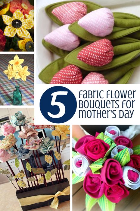 5 Fabric Flower Bouquets for Mother's Day - Sewing With Scraps Sewing With Scraps, American Flag Quilt, Fabric Flower Bouquet, Flowers For Mom, Fabric Flower Tutorial, Gift Bouquet, Pattern Library, Rag Quilt, Flower Bouquets