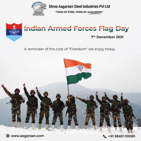 Indian Armed Forces Flag Day gives us an opportunity to honor the martyrs and the men in uniform who valiantly fought on our borders to safeguard the country's honor. . #shreeaagarsen #armedforcesflagday #indianarmy #flagday Indian Armed Forces Flag Day, Salute Indian Army, Happy Army Day, Armed Forces Flag Day, Indian Army Day, Indian Armed Forces, Indian Flag Wallpaper, Army Day, Flag Day