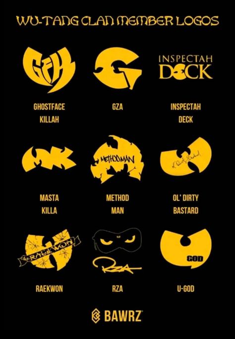 U God Wu Tang, Rapper Portraits, Wu Tang Art, Rza Wu Tang, Wu Tang Tattoo, Wu Tang Clan Logo, Inspectah Deck, Hip Hop Logo, Music Silhouette