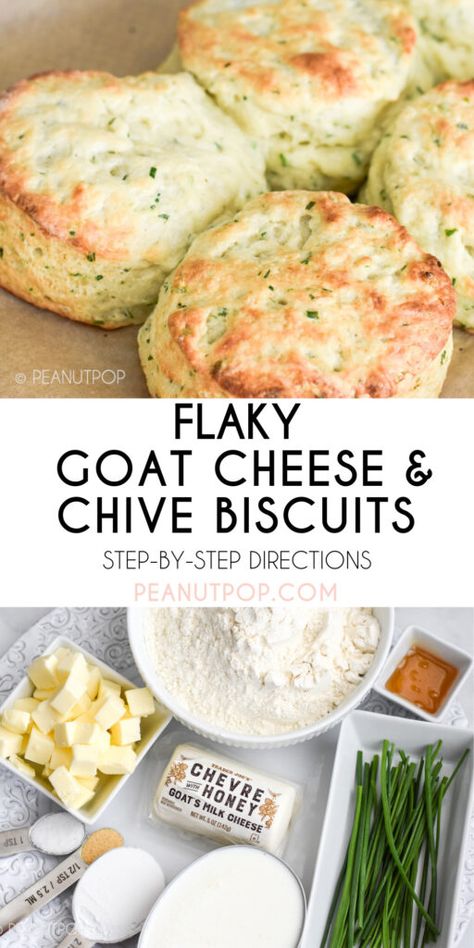 Goat Cheese Scones Recipe, Uses For Goat Cheese, Goat Cheese Recipes Dinner, Recipes Using Goat Cheese, Goat Cheese Dinner, Chive Biscuits, Carb Loading, Baked Goat Cheese, How To Burn Fat