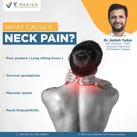 If symptoms persist for more than a week, consult with your doctor. You should also see a doctor if you have: • Severe neck pain without apparent cause • Lump in your neck • Fever • Headache • Swollen glands Contact doctors at http://vmedicaclinics.com/ if you are facing any spine related problems. . . . . #vmedicaclinics #multispecialityclinic #doctors #medical #medicine #health #healthcare #spine #spinecare #spineproblems #spinalcord #spinalcordinjury #slipdisc Fever Creative Ads, Severe Neck Pain, Nerve Conduction Study, Brain And Spine, Spine Problems, Spine Care, Motion Energy, Cervical Spondylosis, Medical Animation