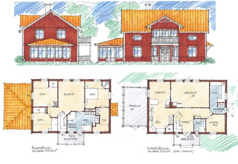 Swedish House Floor Plan, Swedish House Plans, Nordic House Interior, Country House Floor Plan, Farmhouse Blueprints, Swedish Country House, Farmhouse Layout, Swedish Farmhouse, Sweden House