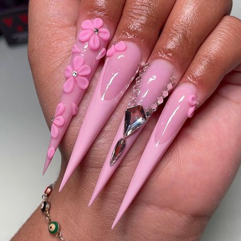 Really Long Nails, Kids Hairstyle, Nail Tutorial Videos, Color For Nails, 3d Flower Nails, Acrylic Nail Set, Long Nail Designs, Exotic Nails, Long Square Acrylic Nails