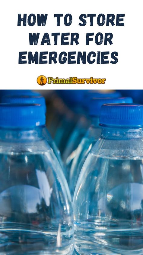 How To Store Water, Emergency Water Storage, How To Store Food Long Term, Storing Water Long Term, Long Term Water Storage, How To Can Water For Emergencies, Ways To Conserve Water, Water Storage Containers, Emergency Preparedness Food Storage