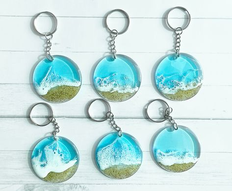 Ocean Keychain, Life Gifts, Beachy Stuff, Blue Keychain, Sea Life Art, Nickel Plating, Epoxy Resin Crafts, Wall Decor Design, Ocean Lover