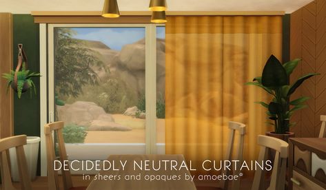 Desert Luxe, Neutral Curtains, Sims 4 Bedroom, Yellow Curtains, Sims 4 Mm Cc, Free Sims, Sims 4 Mm, Sims Four, Sims 4 Cc Packs