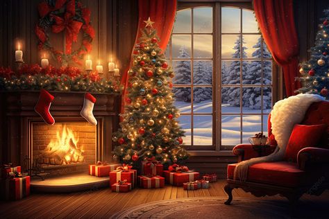 Old House Fireplace, Christmas Living Room Background, Fireplace Wallpaper, Christmas Lights In Bedroom, House Fireplace, Christmas Wallpaper Hd, Cozy Christmas Living Room, Aesthetic Widget, Holiday Room