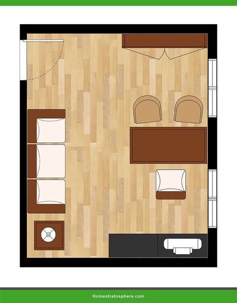 25 Home Office Layouts (Illustrated Floor Plans) - Home Stratosphere Desk Against Wall, Home Office Floor Plan, Office Layouts, Office Layout Ideas, Home Office Layouts, Home Office Set Up, Office Floor Plan, Home Office Layout, Office Plan