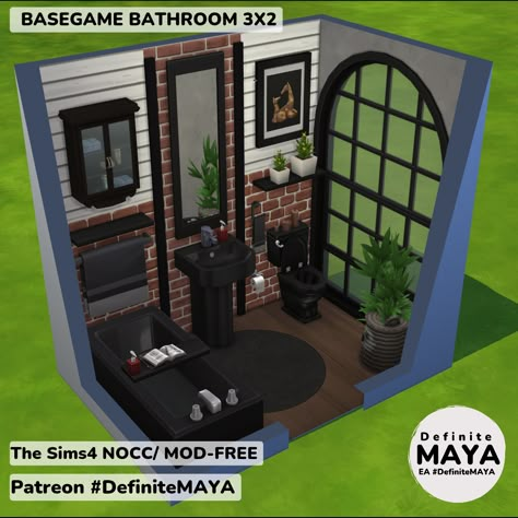 Sims Base Game Bathroom, Sims Base Game Rooms, Sims 4 Base Game Apartment, Sims 4 Decor Ideas, Casas The Sims Freeplay, Sims Rooms, Sims Freeplay Houses, Diy House Plans, Suburban House