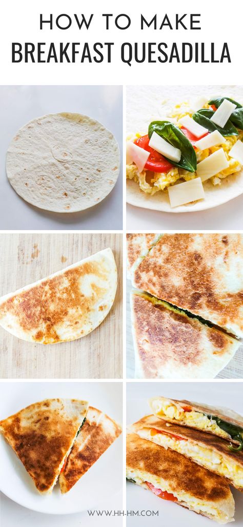 Mediterranean Breakfast Quesadilla -easy and healthy breakfast recipe you can make in about 10 minutes with basic, easy to find ingredients. Filled with eggs, cheese and fresh vegetables this savory breakfast is filling and delicious! This healthy breakfast quesadilla recipe can also be eaten at lunch and on the go. Healthy Breakfast Quesadilla, Healthy Quesadilla Recipe, Breakfast Quesadilla Recipes, Breakfast Quesadillas, Mediterranean Breakfast, Breakfast Quesadilla, Quesadilla Recipe, Healthy Breakfast Recipe, Healthy Breakfast Recipes Easy