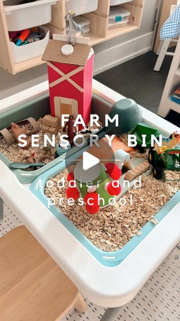 Farm Sensory Table Preschool, Hay Sensory Bin, Sensory Play Table Diy, Sensory Table Diy How To Make, Farm Sensory Bottles, Thanksgiving Sensory Table, Farm Sensory Activities, Farm Animals Sensory Bin, Sensory Table Ideas For Toddlers