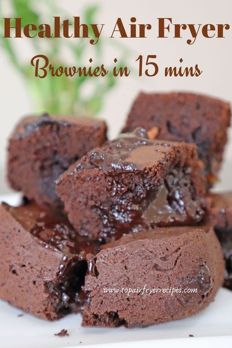 15 mins Air Fryer Brownies Airfryer Cake Recipes, Air Fryer Brownies, Air Fryer Cake Recipes, Air Fryer Recipes Dessert, Air Fryer Recipes Snacks, Brownie Recipes Healthy, Brownies From Scratch, Preppy Kitchen, Chewy Brownies