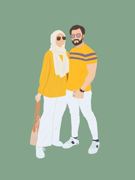 Digital portrait Dietitian Aqsa, Muslim Couple Illustration, Muslim Couple, Couple Illustration, Love Illustration, Illustration Digital, Illustration Artists, Viral Post, Digital Portrait