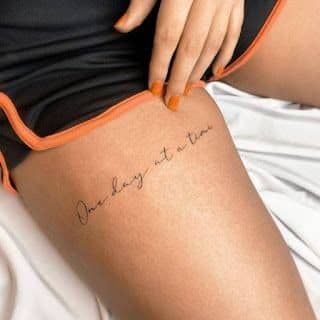 Text Tattoo On Thigh, Tattoo On Thigh, Tattoo Leg, Text Tattoo, Thigh Tattoo, Leg Tattoos, Tattoo On, Tattoos And Piercings, Piercings