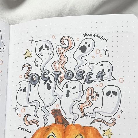 𝑮𝒊𝒏𝒚🌱 | 𝙳𝚊𝚒𝚕𝚢 𝙿𝚘𝚜𝚝𝚜 ✨ on Instagram: "Coverpage reveal 👻 booooo 

#q are you already in the fall/ Halloween spirit ? 🎃 
I really wanted to do cutesy Halloween theme and somehow landed on ghosts, you can do sooo much with them and give them their own little personality and also they are so easy to draw ✍🏼 

🏷️
#bulletjournal #bujo #bujocommunity #bujoideas #bujoinspiration #bujocoverpage #bujoweeklyspread #bujospread #journal #journaling #notebooktherapy #bulletjournaling #bujooctober #journalwithme #bulletjournaljunkie #tsukituesday #letteringideas #journalpages #dailyjournal #bujosetup #planwithme #october #octobersetup #spooktober #ghosttheme #halloween" Halloween Bujo Theme, Fall Bujo Theme, Halloween Journal Ideas, Cutesy Halloween, Bujo Weekly Spread, Posts On Instagram, Easy To Draw, Bujo Inspiration, Halloween Theme