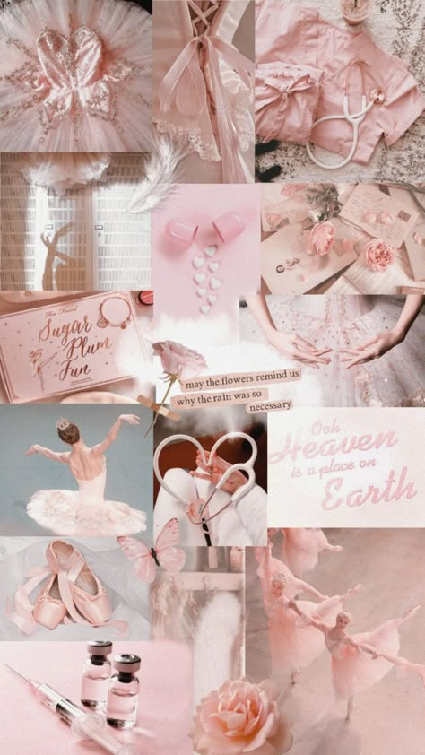 Princess Lockscreen Aesthetic, Pink Ballet Aesthetic Wallpaper, Dance Collage Wallpaper, Ballet Lockscreen, Princess Core Wallpaper, Wallpaper Bailarina, Ballet Core Wallpaper, Ballet Aesthetic Wallpaper, Ballet Collage