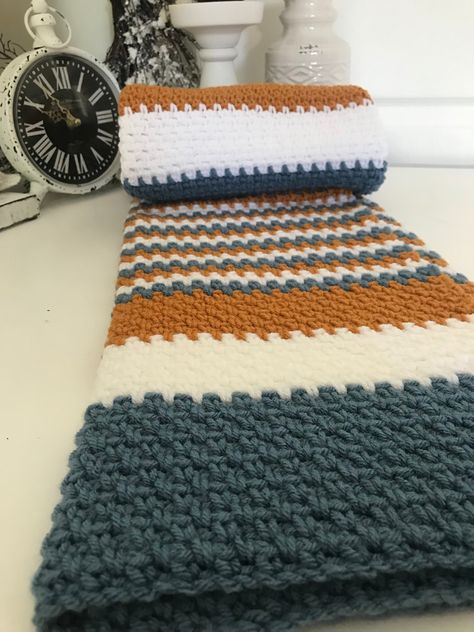 Crocheted Throws, Blue Crochet Blanket, Blanket Inspiration, Quick Crochet Blanket, Crochet Blanket Ideas, Bedding Toddler, Crochet Quilt Pattern, Blanket Colors, Blue Crib