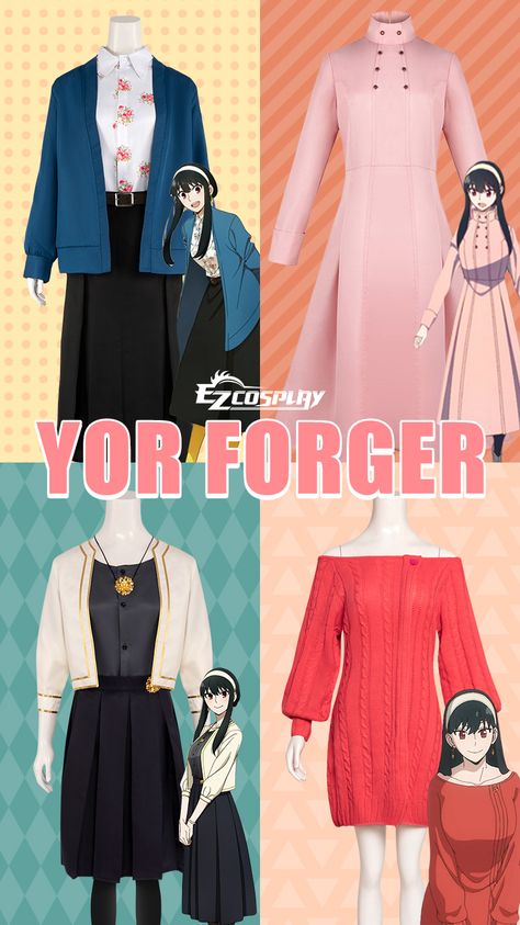 Spy Family Costume, Spy X Family Outfits, Yor Forger Outfit, Casual Cosplay Anime, Yor Cosplay, Spy Family Yor Forger, Spy Family Yor, Yor Forger Cosplay, Easy Anime Cosplay