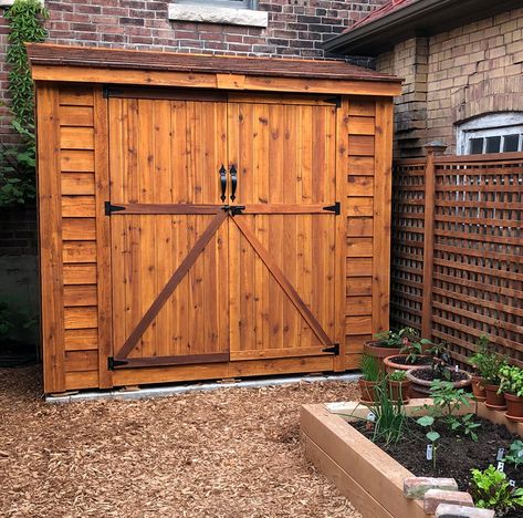 Shed Double Door Ideas, Double Door Shed, Double Shed Doors How To Build, Side Lean To Storage Sheds, 16 X 40 Shed House Door, Cedar Shed, Western Red Cedar Cladding, Cedar Shingle Roof, Roof Sheathing