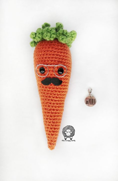 Carter the Crochet Carrot Amigurumi Pattern - The Loopy Lamb Mushroom Guy Crochet, Mushroom Guy, Best Friends Day, Osage County, Best Friend Day, Crochet Mushroom, Crochet Decrease, All Free Crochet, Friends Day