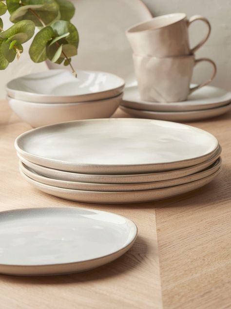 Four Clea Dinner Plates Kitchen Bowls Set, Dinnerware Aesthetic, Scandinavian Kitchenware, Aesthetic Tableware, Aesthetic Plates, Plates Aesthetic, Stone Dinnerware, Dishes Aesthetic, Kitchen Plates Set