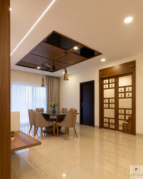 Dining Room Ceiling Design, Simple False Ceiling Design, Wooden Ceiling Design, Simple Ceiling Design, False Ceiling Designs, False Ceiling Living Room, Simple Living Room Decor, Interior Ceiling Design, Dining Room Ceiling