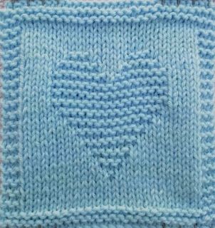 Sammy B's knitting patterns : One heart square Knitted Squares Pattern, Knitted Heart Pattern, Knitted Dishcloth Patterns Free, Knit Baby Blanket Pattern Free, Knitted Washcloth Patterns, Dishcloth Patterns Free, Knitting Squares, Garter Stitch Knitting, Knitted Washcloths