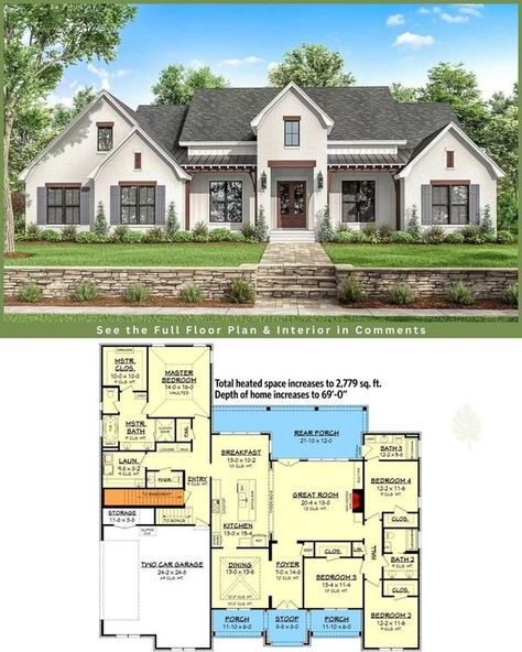 The Farmhouse Plan Collection Farmhouse Plan, The Farmhouse, Farmhouse Plans, Modern Bed, Modern Farmhouse, House Plans, Split, Farmhouse, How To Plan