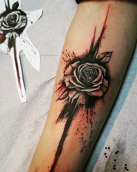 190+ Awesome Trash Polka Tattoos Designs For Men (2022) - TattoosBoyGirl Tatuaje Trash Polka, Trash Polka Tattoo Designs, Tattoo Trash, Diy Tattoo Permanent, Polka Tattoo, Rose Tattoo Sleeve, Rose Tattoos For Men, Petit Tattoo, Trash Polka Tattoo