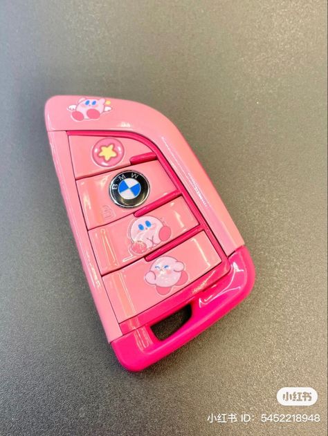 Bt21 Car Accessories, Kirby Car Accessories, Kirby Car, Cute Pink Car, Kawaii Car, Pink Car Accessories, Girly Car Accessories, Car Deco, Cool Car Accessories