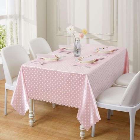 PRICES MAY VARY. Made Of Silky Satin Fabric--HommxJF Polka Dot Satin Table Cloth is made of satin fabric (100% Polyester) which one is Wrinkle Resistant, Durability,Leak Aroof,Stain Resistance,Luxurious and not easy to fade.High Quality satin tablecloth is stronger and more durable than ordinary surface tablecloths or PVC tablecloths Jacquard Craft -- HommxJF Polka Dot Satin Table Cloth uses a precision crochet machine to carve brocade jacquard patterns on the hard and luxurious surface of the S Soft Table, Satin Tablecloth, Crochet Machine, Pink Tablecloth, Pink Rectangle, Rectangle Tablecloth, Table Cloths, Fabric Making, Jacquard Pattern