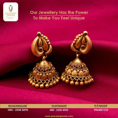 Embrace a classic gloss with this stunning earring!  #jewelry #luxury #jewelryaddict #jewelrylover #traditionaljewelry #Buyit #Goldjewelry #praveenjewels Latest Gold Earrings, Gold Earrings Design, Gold Earrings Bridal, Earrings Latest, Gold Earrings For Kids, Small Earrings Gold, Gold Earrings Indian, Wedding Jewelry Sets Bridal Jewellery, Antique Gold Earrings