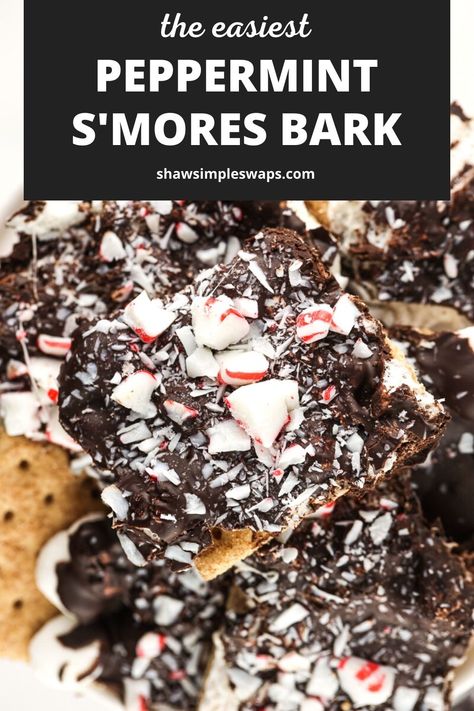 If your love for s'mores carries into the holiday season, then this Peppermint Graham Cracker Bark with Marshmallows is just the recipe for you. Layers of flavor build upon each other with the crunchy graham, soft and sticky marshmallows, rich chocolate, and seasonal peppermint! It's perfect for gifting to neighbors and storing in the freezer when you need a little pick me up when the holiday stress gets to you! #peppermintbark #peppermintgrahamcrackerbark #smoresbark #peppermintsmoresbark Graham Cracker Bark, Cracker Bark, Graham Cracker Recipes, Chocolate Graham Crackers, Christmas Foods, S'mores Bar, Chocolate Marshmallows, Peppermint Bark, Chocolate Bark