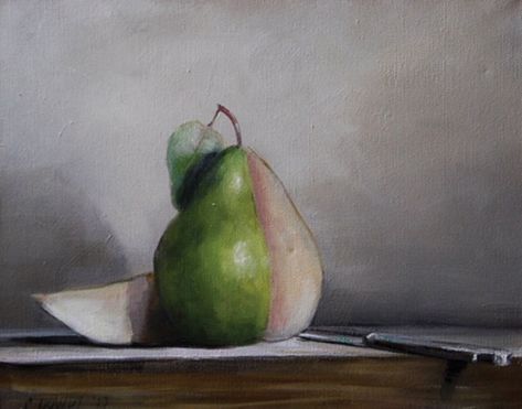 Artists — StudioWorks Gallery En Plein Air Painting, Food Paintings, Pear Art, Still Life Fruit, Daily Painting, Painting Still Life, Still Life Art, Aesthetic Painting, Fruit Art