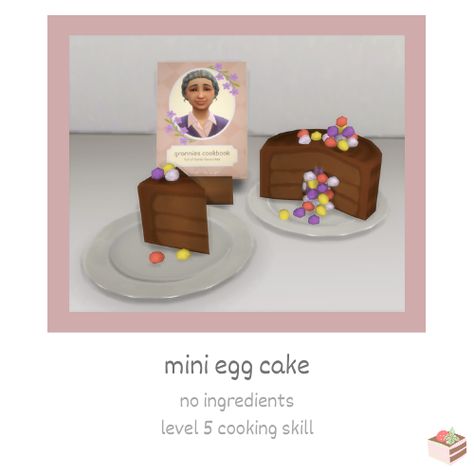 Mini Egg Cake, Sims4 Food, Sims 4 Kitchen, Cc Sims4, Sims Houses, Egg Cake, Mini Egg, Sims 4 Body Mods, Sims Building