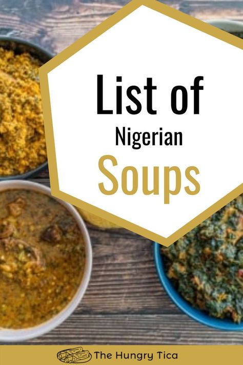 Looking for a Nigerian recipe to satisfy your soup cravings? I'm not surprised that people are asking for a list of Nigerian soups; there are so many of them out there and they are so darn good! In this article, you'll have the option of printing out different Nigerian soup recipes (like Nigerian Egusi Soup and okra soup) and you'll be able to see YouTube video recipes that are embedded on the page, too. Just pick and choose your favorite recipe to try! List Of Soups, Easy Asian Food, Nigerian Soups, Nigerian Soup, Nigerian Stew, African Desserts, Okra Soup, Egusi Soup, Continental Food