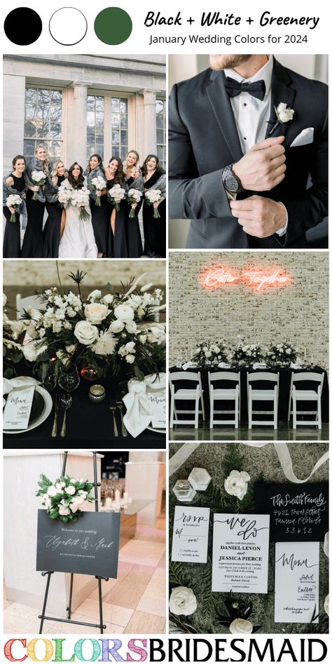 All 30+ Winter Wedding Color Palettes - ColorsBridesmaid Corsage Black And White, Wedding Welcome Sign Decor, White Flower Corsage, Black And White Winter Wedding, February Wedding Colors, January Wedding Colors, Ice Blue Weddings, Bridesmaid Dresses White, Ice Blue Bridesmaid Dress