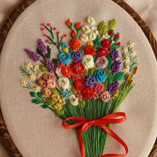 Flower Vase Embroidery, Vase Embroidery, Modern Needlepoint, Angel Coloring Pages, Creative Worksheets, French Embroidery, Sewing Crafts Tutorials, Diy Embroidery Patterns, Hand Embroidery Tutorial