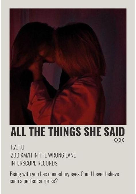 song poster - all the things she said All The Things She Said, Japanese Animated Movies, Japanese Music, Silly Girls, Japanese Animation, Me Me Me Song, She Said, Animated Movies, Music Poster