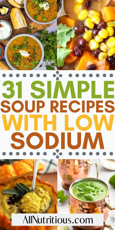 Dive into the best winter dinner recipes with heartwarming and healthy meals for two. Delight in a trove of low sodium soups, beneficial for your health without skimping on flavor. Plus, discover these easy lunch ideas that make midday meals simple and nutritious. Low Fat Low Sodium Meals, Salt Free Diet Meals Low Sodium Recipes, Low Sodium Dinner Ideas, Low Sodium Soup Recipe, Low Sodium Soup Recipes, Low Salt Dinners, Low Sodium Meals, Low Sodium Diet Plan, Simple Soup Recipes